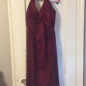 Kay Unger NY wine gold dress